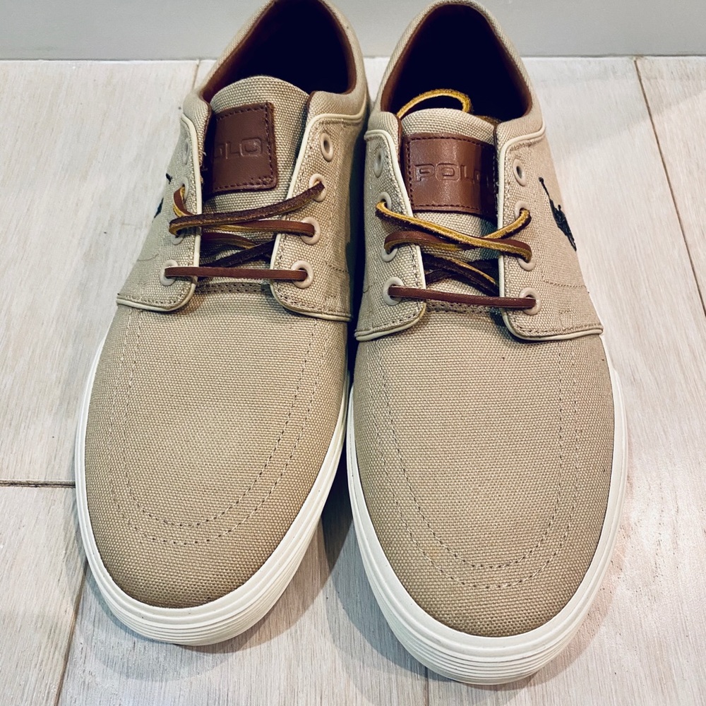 Polo Ralph Lauren Men Faxon  Khaki Tan Denim sz 9